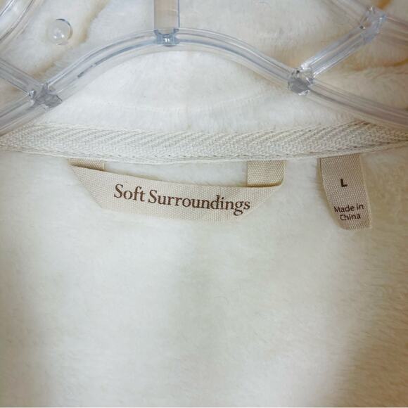 Soft Surroundings cream ribbed fuzzy soft high neck pullover large - Picture 5 of 6